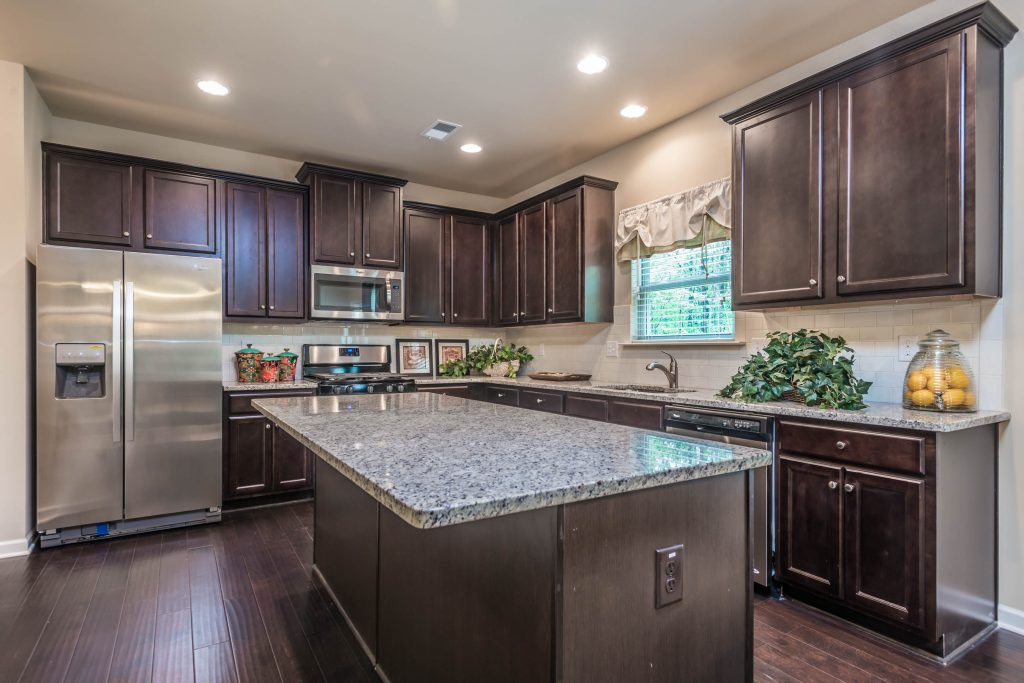 open concept kitchen at gorham gates in hiram