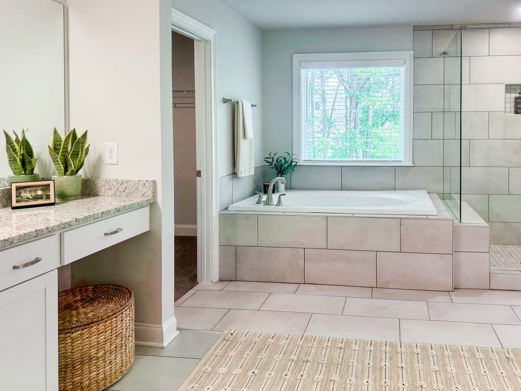 Beautiful bathtub in primary bathroom