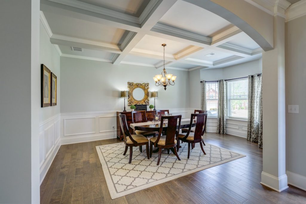 Gorgeous formal dining room in model home at Cowan Ridge