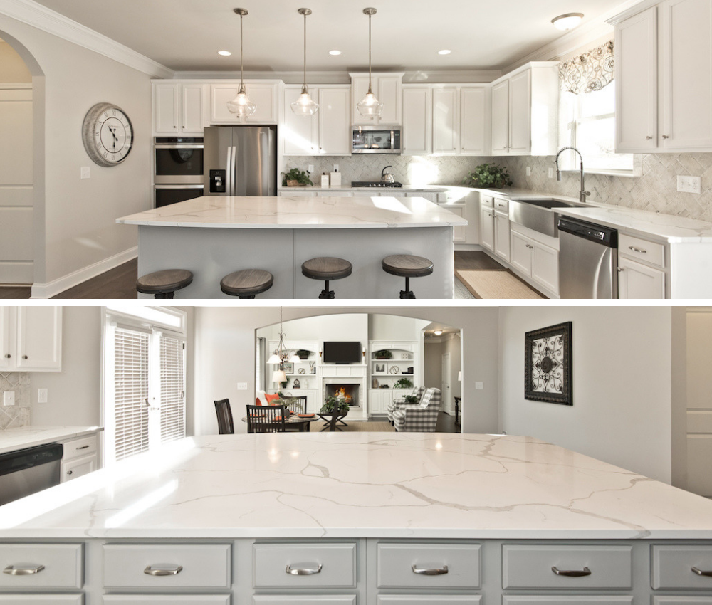 The kitchen in our Overlook at Hamilton Mill model home is fit for preparing feasts of any size.