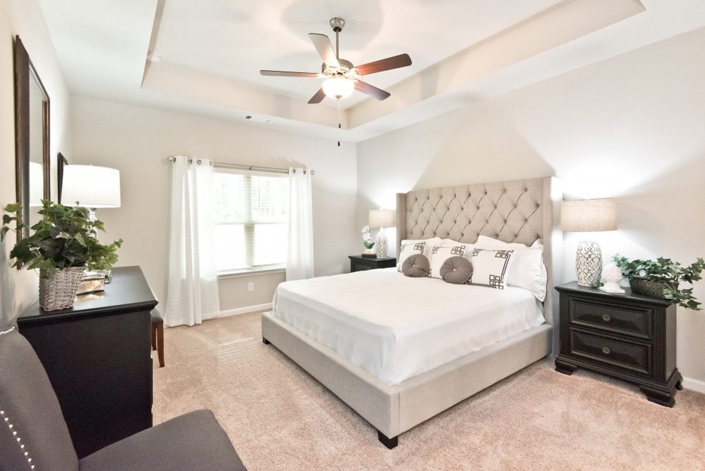 a master bedroom at Villas of Hickory Grove in Acworth