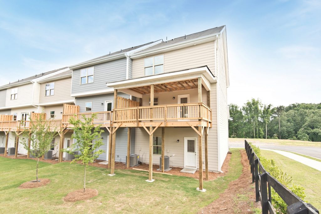 A back deck in Hawthorne Village, one of the features included in the grand re-opening