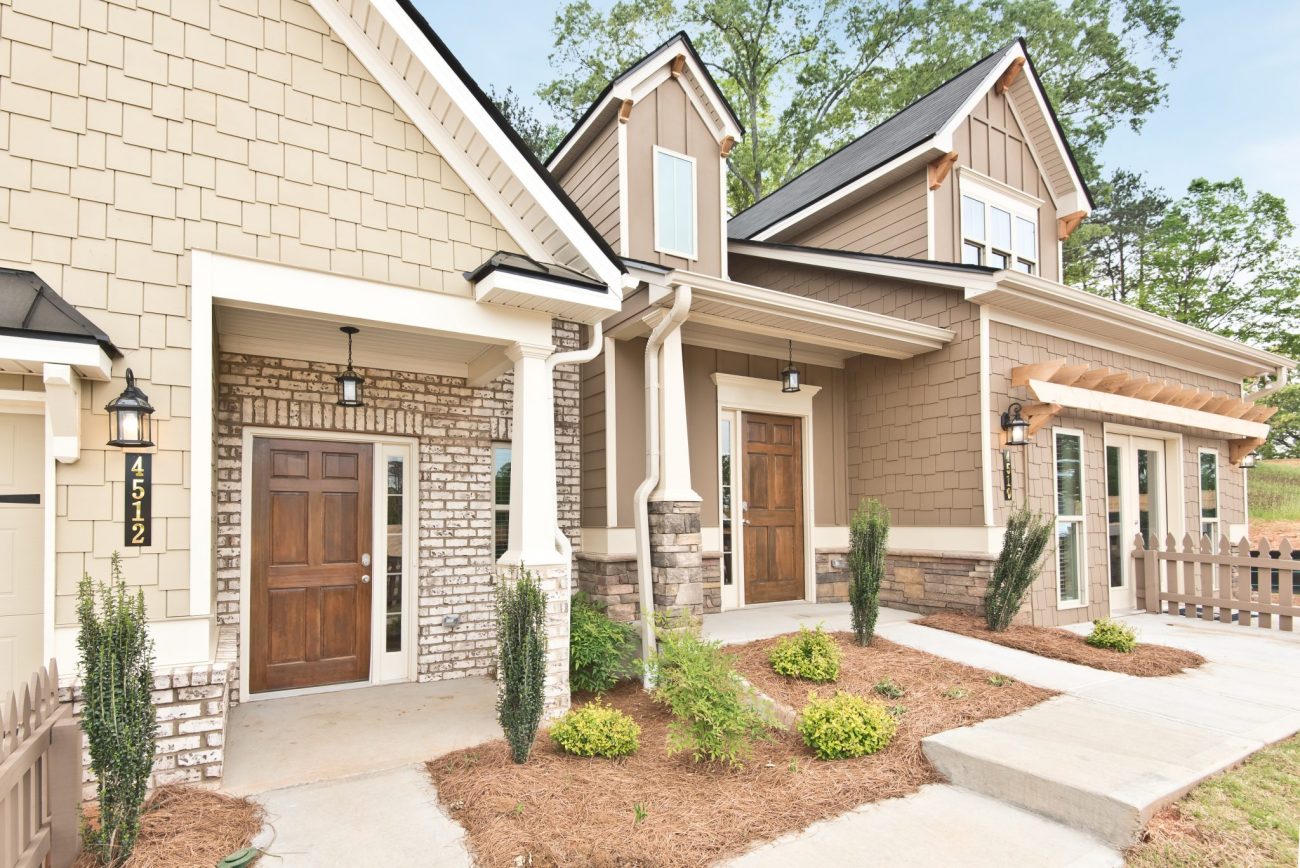 Ground level front entry style shown in Villas at Hickory Grove
