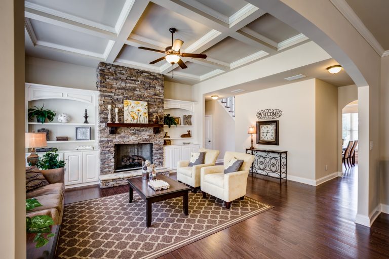 built-in fireplace style in River Springs