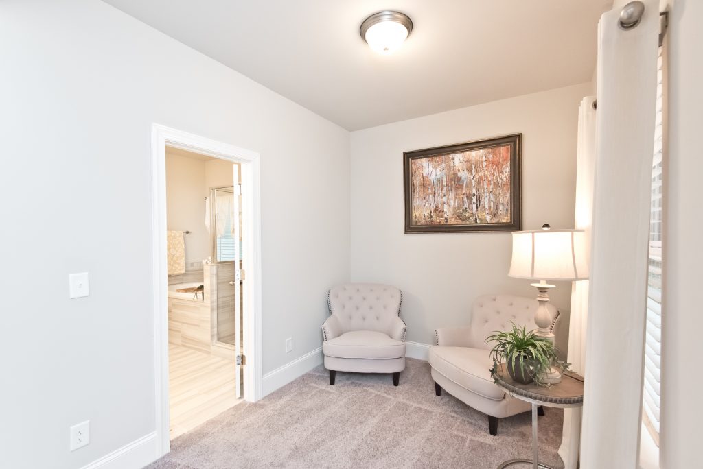 a master bedroom sitting area