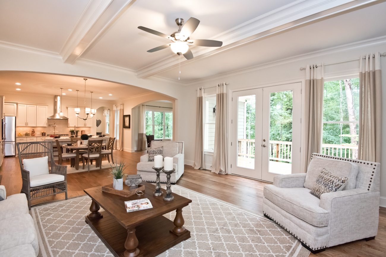 A living room style in Heritage at Kennesaw Mountain