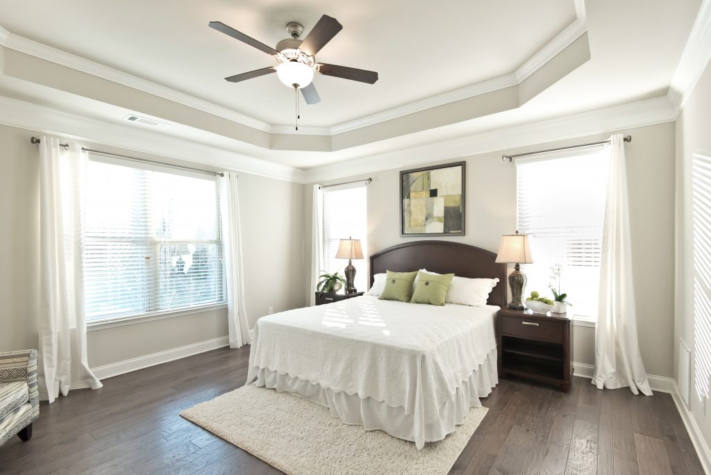 a bedroom in an Overlook at Hamilton Mill home