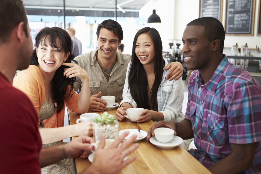 Group Of Friends Eating Together