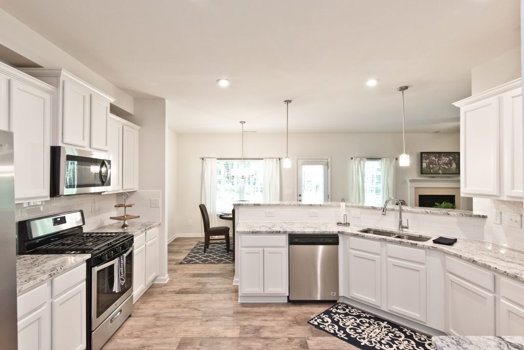 granite countertops, a standard feature in a Kerley Family Homes kitchen.