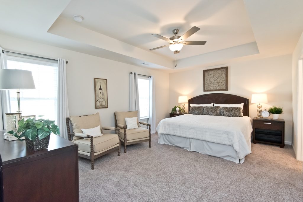 Master bedroom in the Axley floor plan