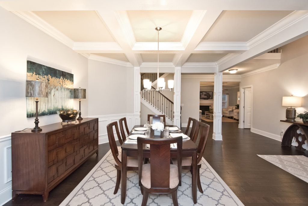 a formal dining room 