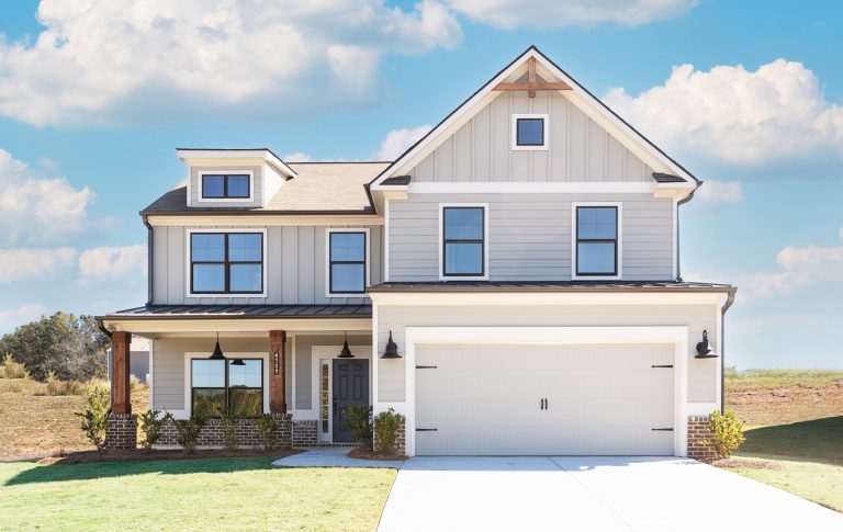 White Two Story House With Large Garage - KFH - Chappel-Hill-