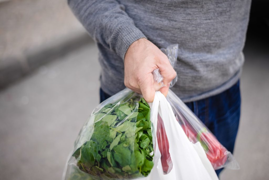 shopping bag in hand