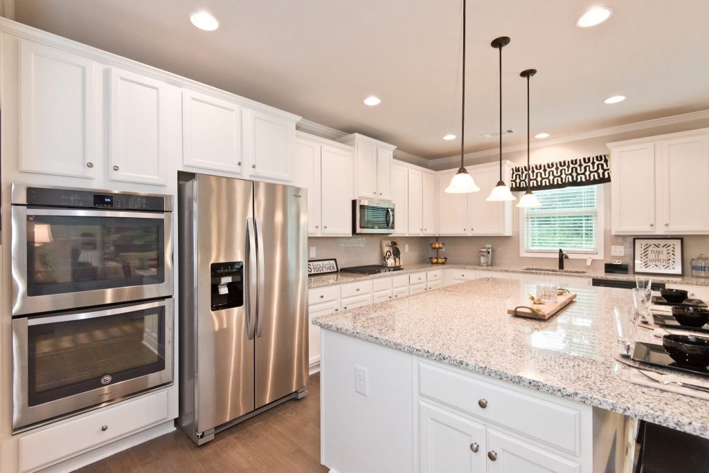 The kitchen in a River Rock home