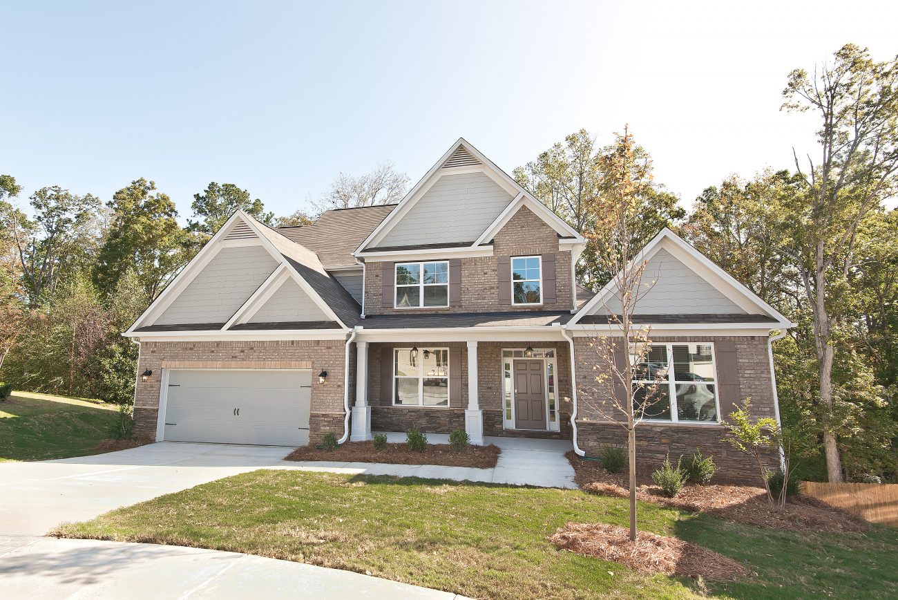 An exterior of the homes for sale in Douglasville at Reserve at Chapel Hill