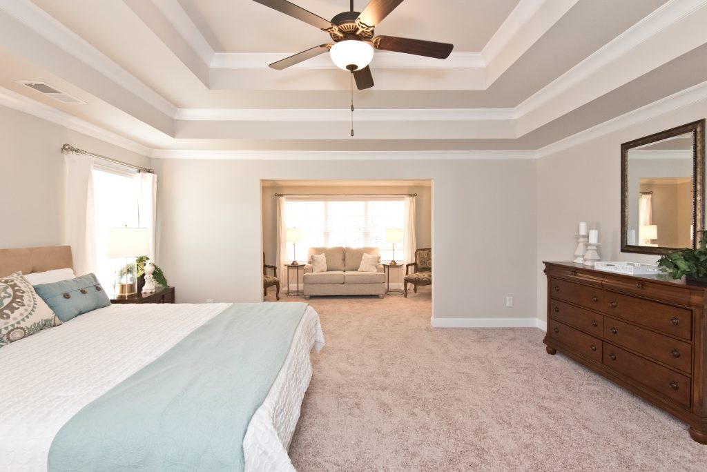 A bedroom clear of clutter in a new home