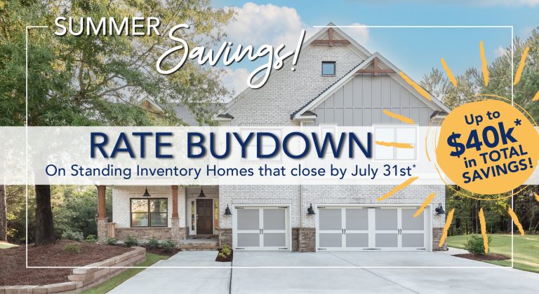 a graphic with a house that explains a summer promotion to buy a house